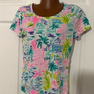 Lilly Pulitzer Multicolor Tropical Print Short Sleeve Tee